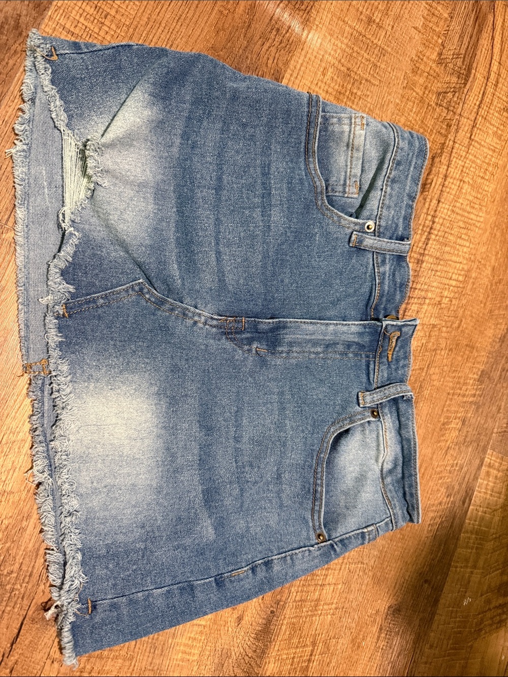 Fashion Nova Light Blue Distressed Denim Shorts